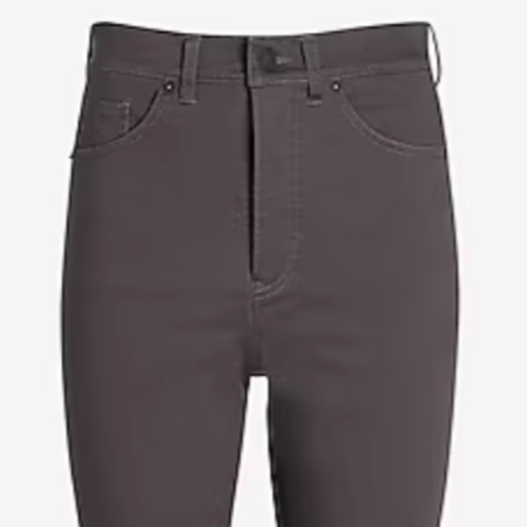 NWT Express Super High Waisted Slim Sateen Pant Grey Size 8 - Picture 4 of 7